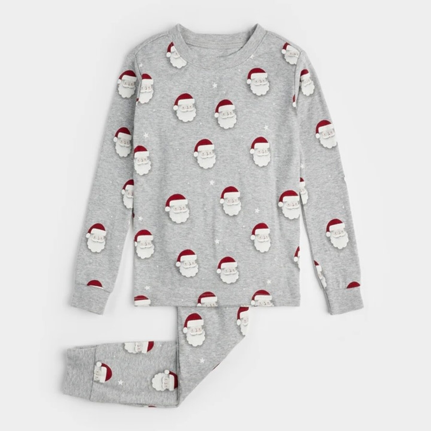 Petit Lem PETIT LEM - Santa Print on Heather Grey Pyjama Set (2 pcs)