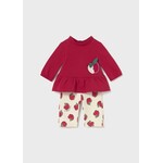 Mayoral MAYORAL - Ensemble  2 pièces avec chandail rouge avec pomme brodée et legging avec motif de pommes