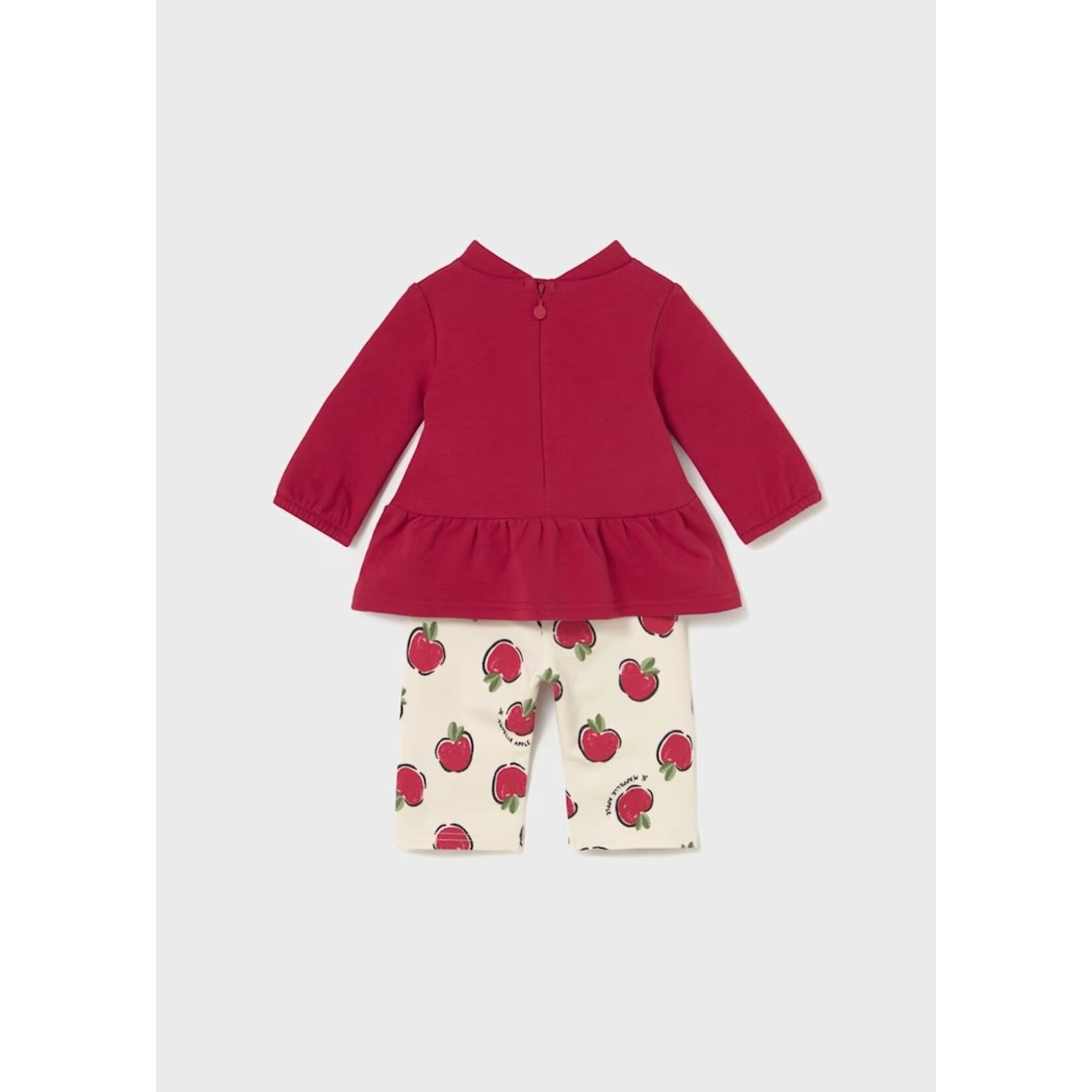 Mayoral MAYORAL - 2-Piece Set with Red Top with Embroidered Apple and Leggings with Apple Pattern