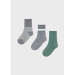 Mayoral MAYORAL - Lot de 3 paires de chaussettes 'Verte côtelé/Rayé Gris et blanc/Gris, blanc et vert'
