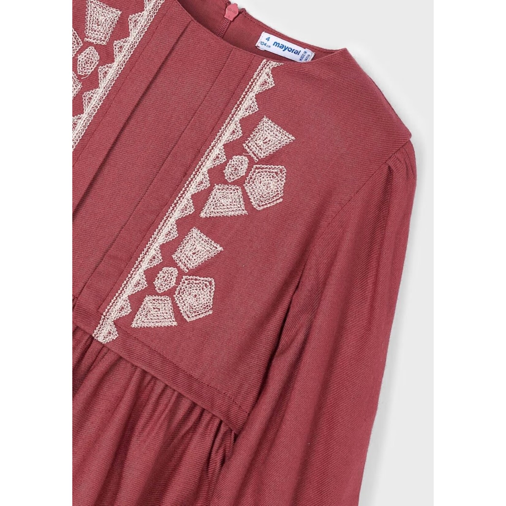 Mayoral MAYORAL - Dress with embroidered details 'Terracotta'