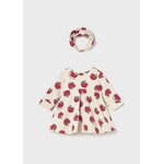 Mayoral MAYORAL - Robe imprimée de pommes 'Je m'appelle apple' avec serre-tête