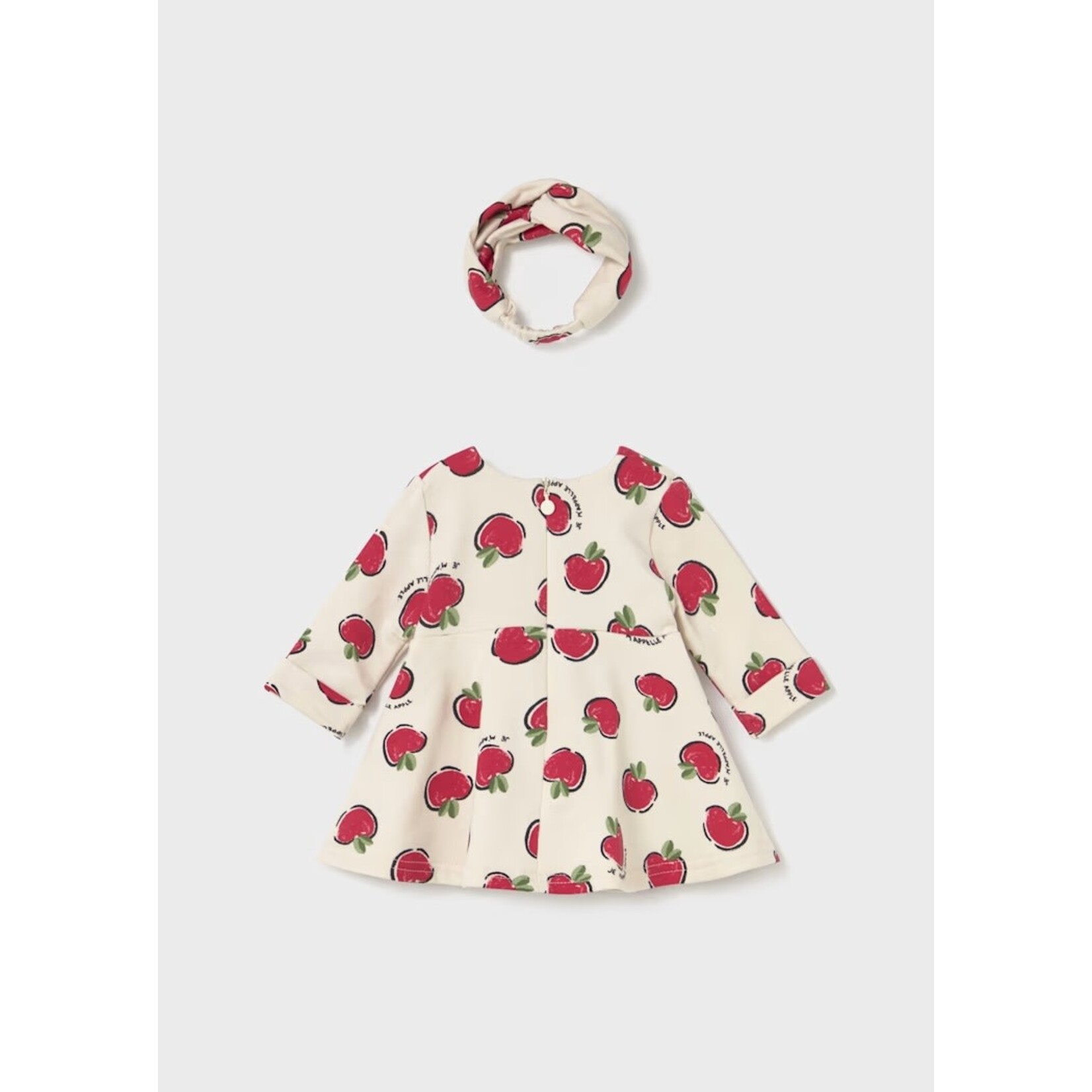 Mayoral MAYORAL - Robe imprimée de pommes 'Je m'appelle apple' avec serre-tête
