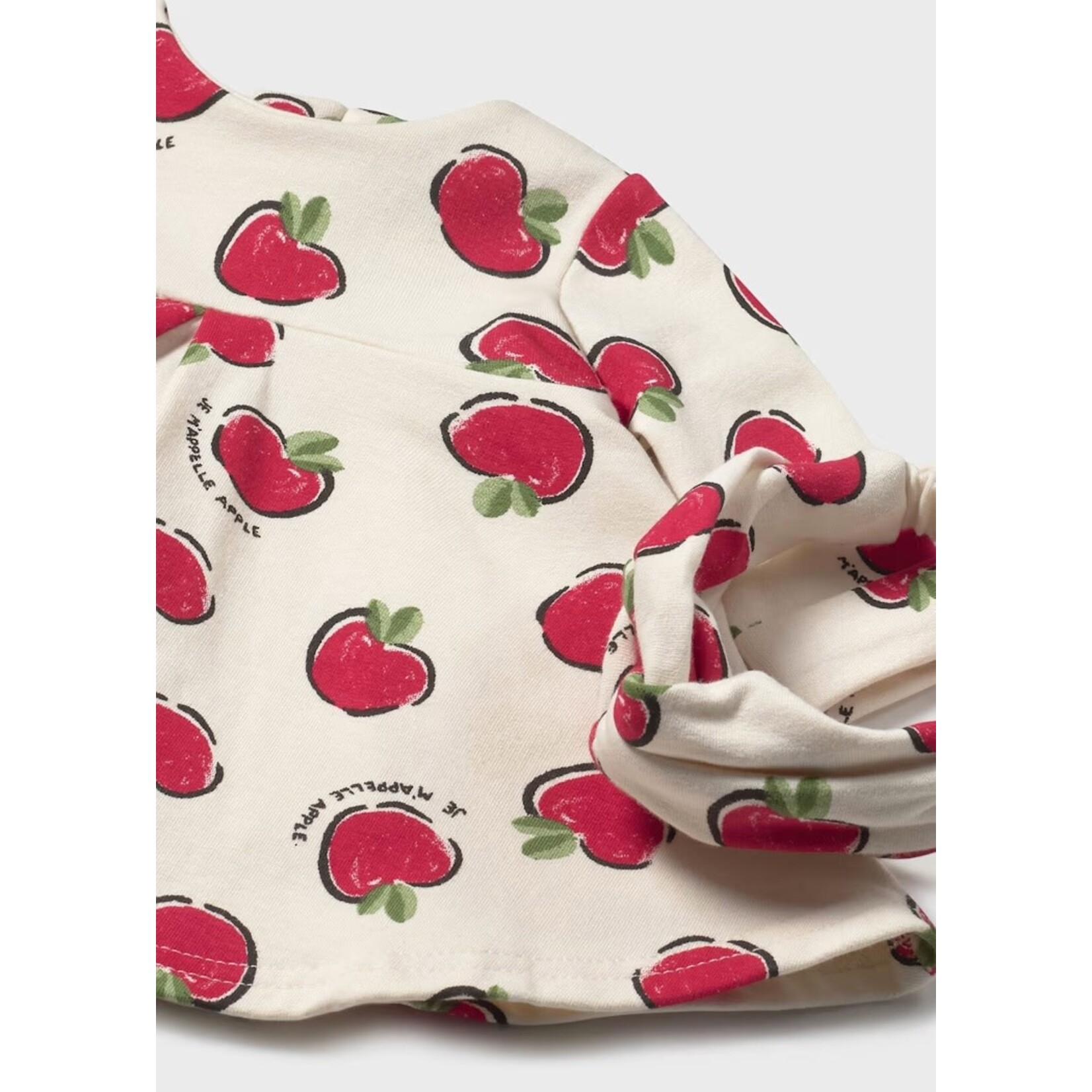 Mayoral MAYORAL - Robe imprimée de pommes 'Je m'appelle apple' avec serre-tête