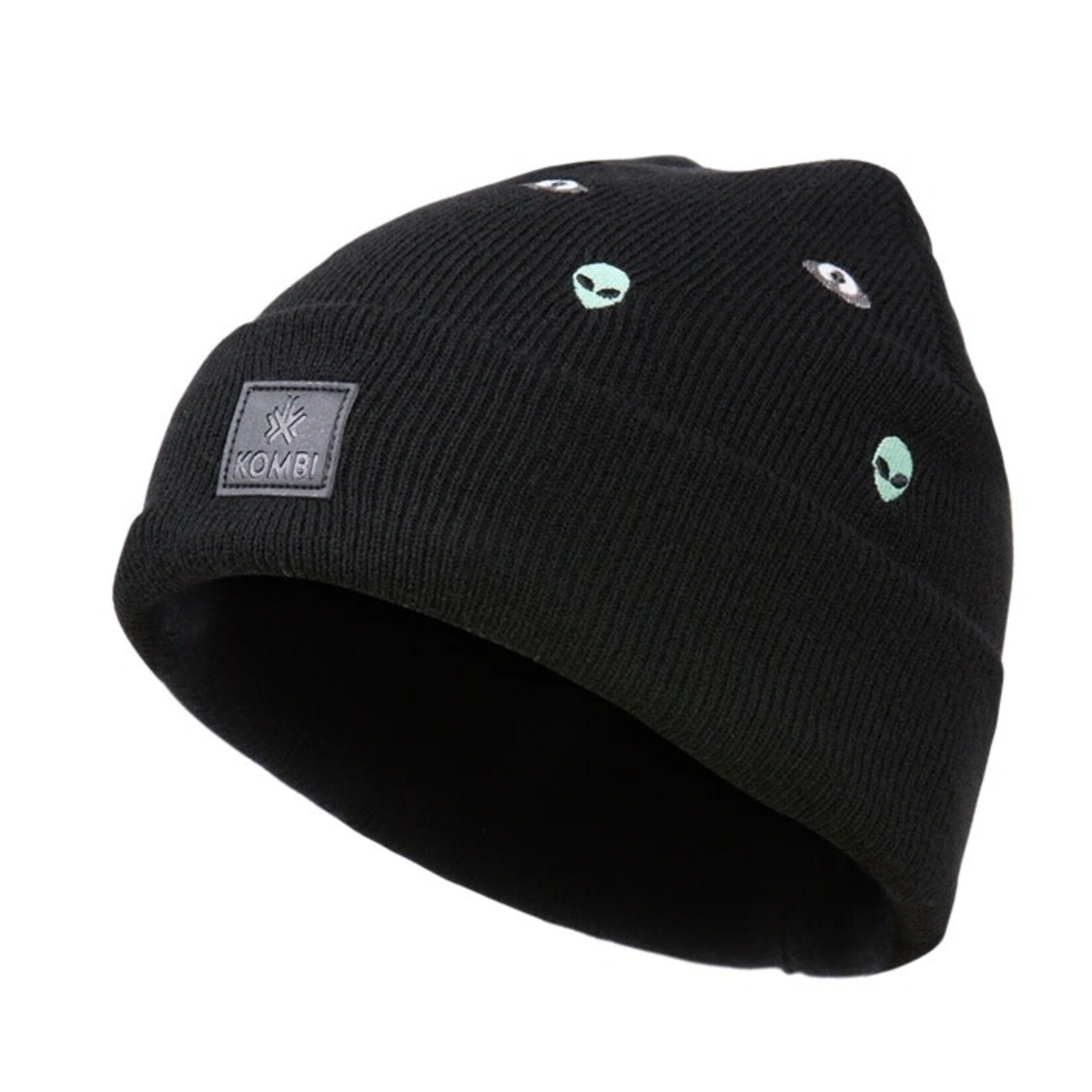 Kombi KOMBI - Black knitted Hover hat with 'Aliens' embroidery