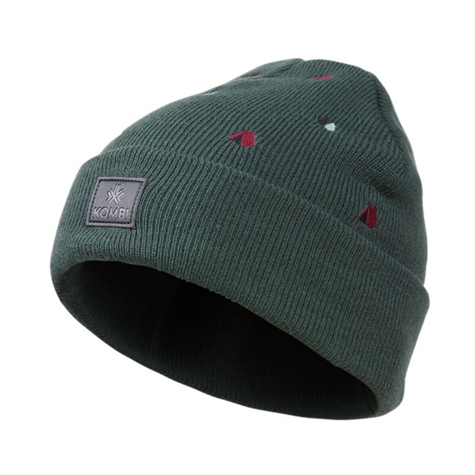 Kombi KOMBI - Tuque Hover en tricot Vert foncé avec broderies 'Camping'
