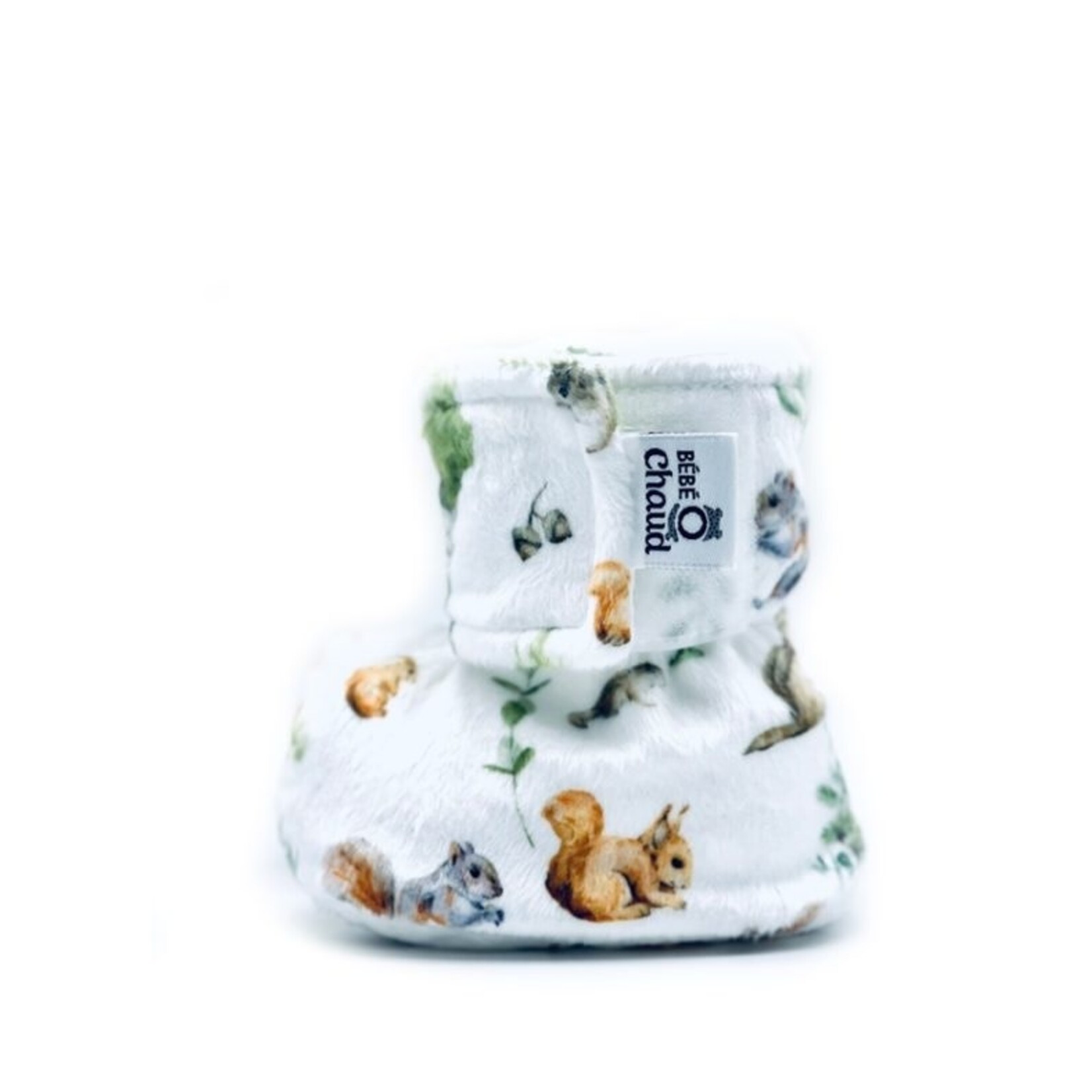 Bébé Ô Chaud BÉBÉ-O-CHAUD - Pantoufles à velcro imprimé - Écureuil