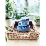 Bébé Ô Chaud BÉBÉ-O-CHAUD - Pantoufles à velcro sans relief - Denim