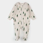 Petit Lem PETIT LEM - Pyjama de bébé crème imprimé sapins festifs Petit Lem PETIT LEM - Pyjama de bébé crème imprimé sapins festifs