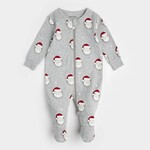 Petit Lem PETIT LEM - Pyjama de bébé gris chiné imprimé Père Noël Petit Lem PETIT LEM - Pyjama de bébé gris chiné imprimé Père Noël