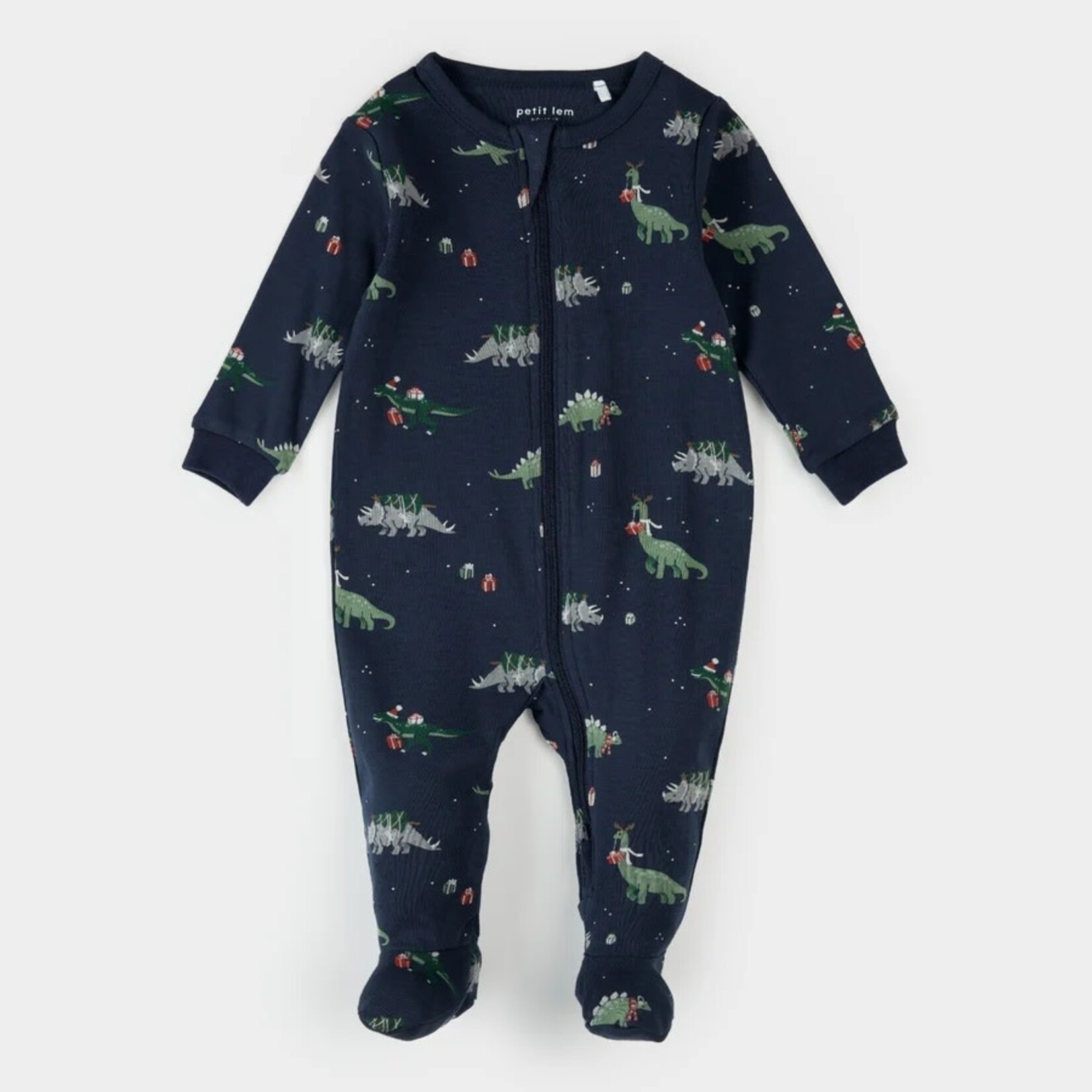 Petit Lem PETIT LEM - Pyjama de bébé marine imprimé dinosaure des fêtes