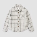 Miles the label MILES THE LABEL - Pale Grey Plaid Flannel Shirt