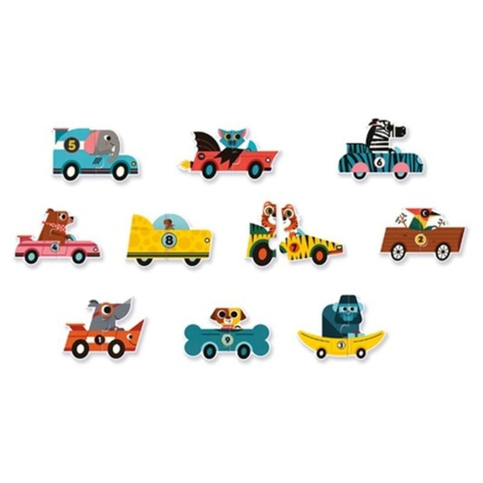 Djeco DJECO- Puzzle duo 'Racing cars'