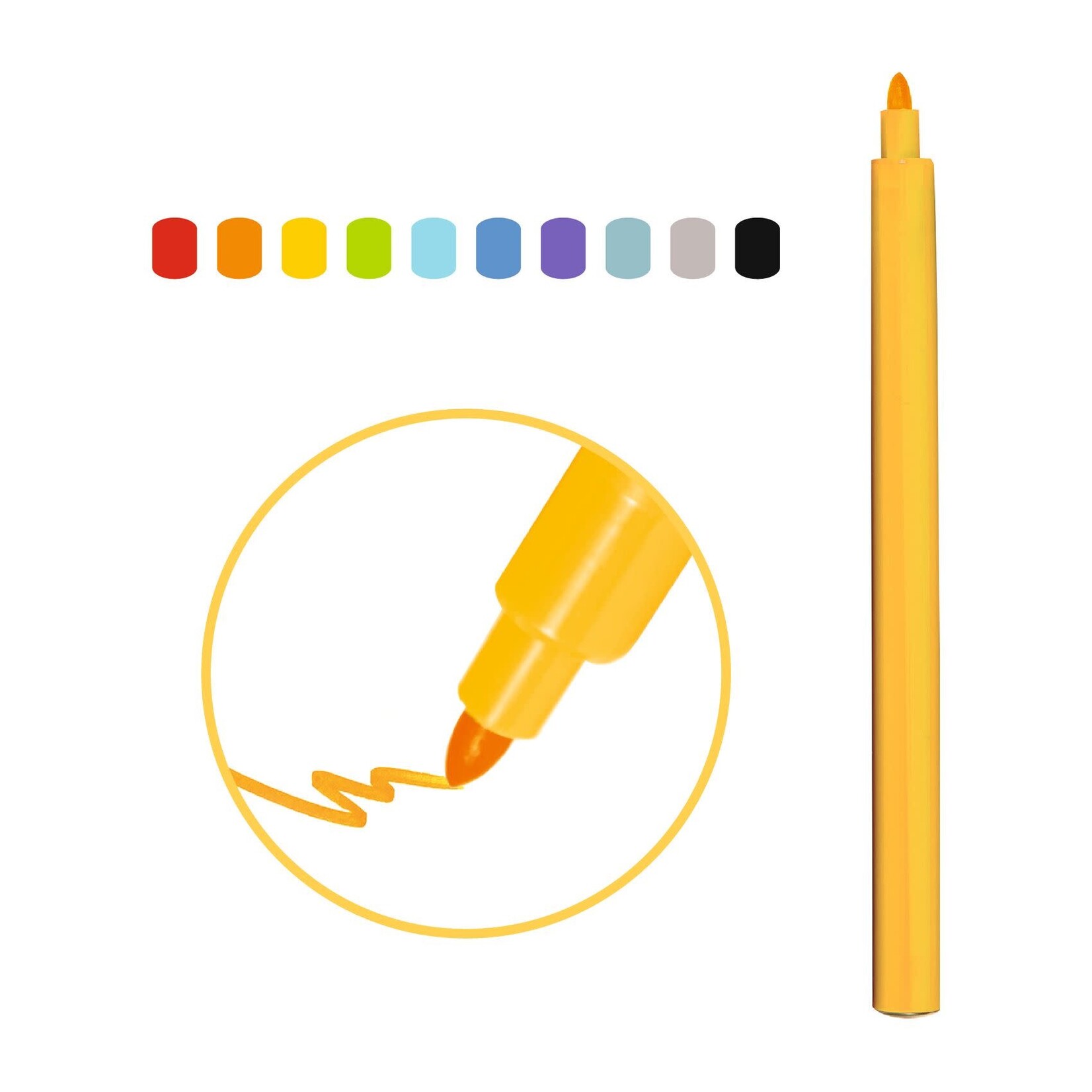 Djeco DJECO - 10 fine tip markers - Rainbow