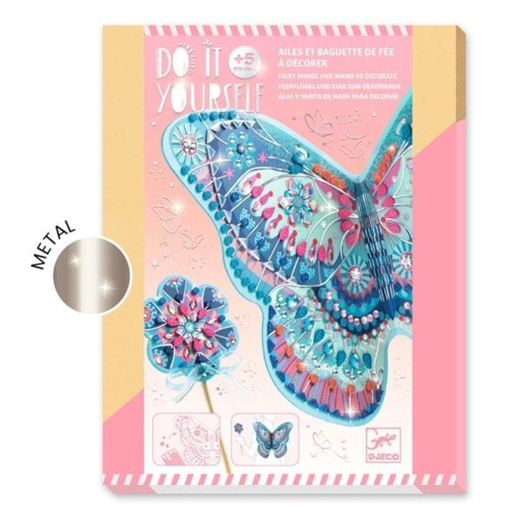 Djeco DJECO - DIY Customizable Fairy Wings and Wand 'Like a fairy'