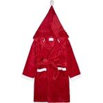 Petit Lem PETIT LEM - Peignoir/Robe de chambre à capuchon en peluche festive rouge écarlate