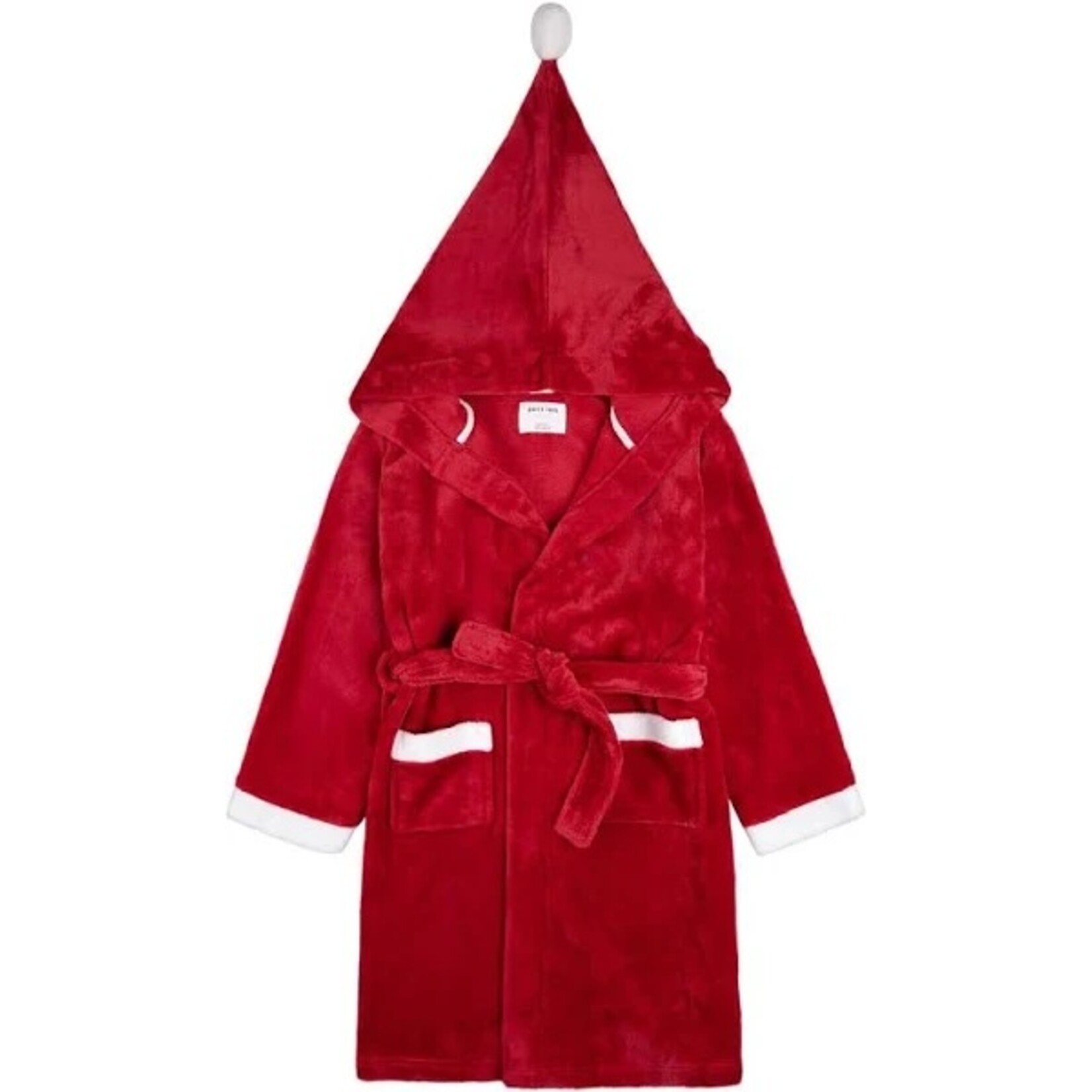 Petit Lem PETIT LEM - Peignoir/Robe de chambre à capuchon en peluche festive rouge écarlate