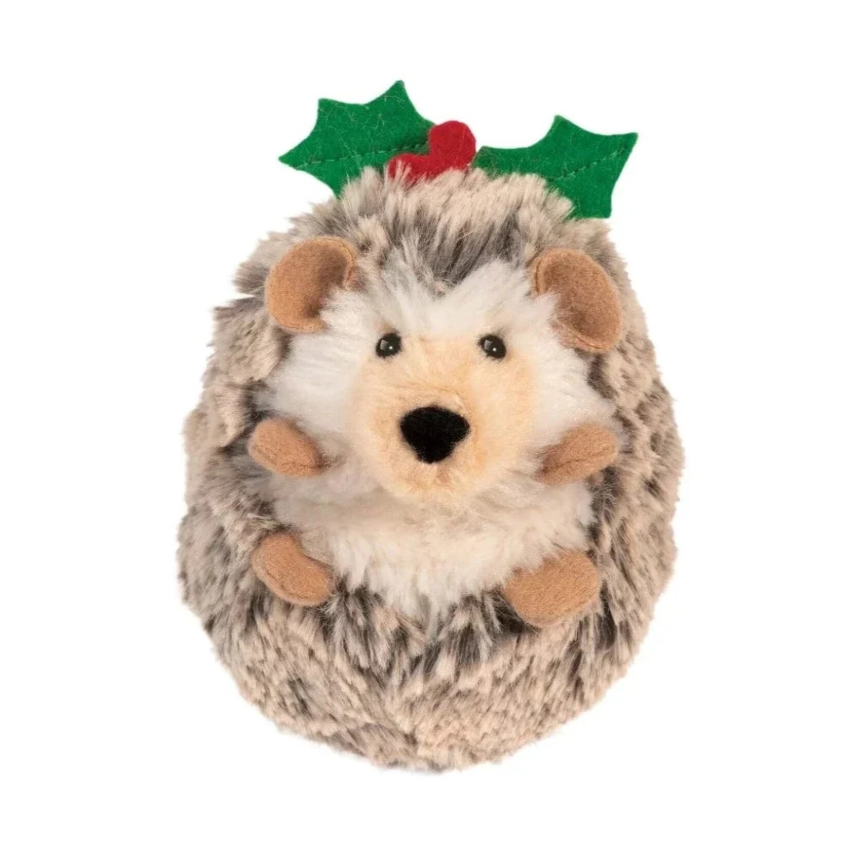 Douglas Cuddle Toys Mini Spunky Hedgehog Ornament w/  Mistletoe & Holly