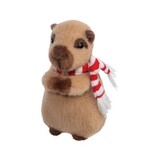 Douglas Cuddle Toys DOUGLAS - Soft Christmas Capybara Plush with Red and White Scarf