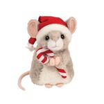 Douglas Cuddle Toys DOUGLAS - Peluche souris avec chapeau et canne de noël