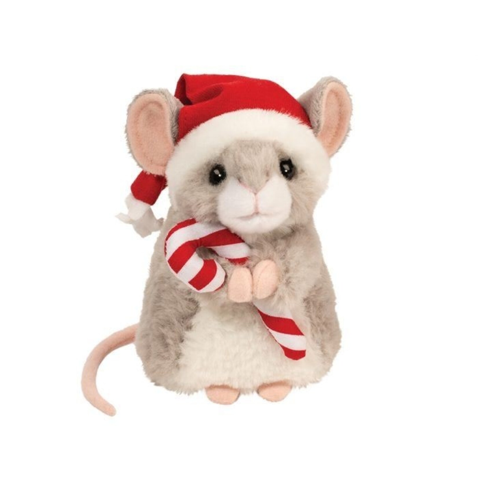 Douglas Cuddle Toys DOUGLAS - Mouse with Christmas Hat and Candy Cane