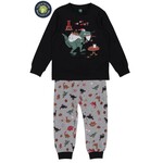 Nanö NANÖ - Black Pyjamas with Festive Dinosaur Print