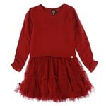 Nanö NANÖ - Robe en jersey rouge avec  jupe en tulle avec boucles  'Boucle d'or'