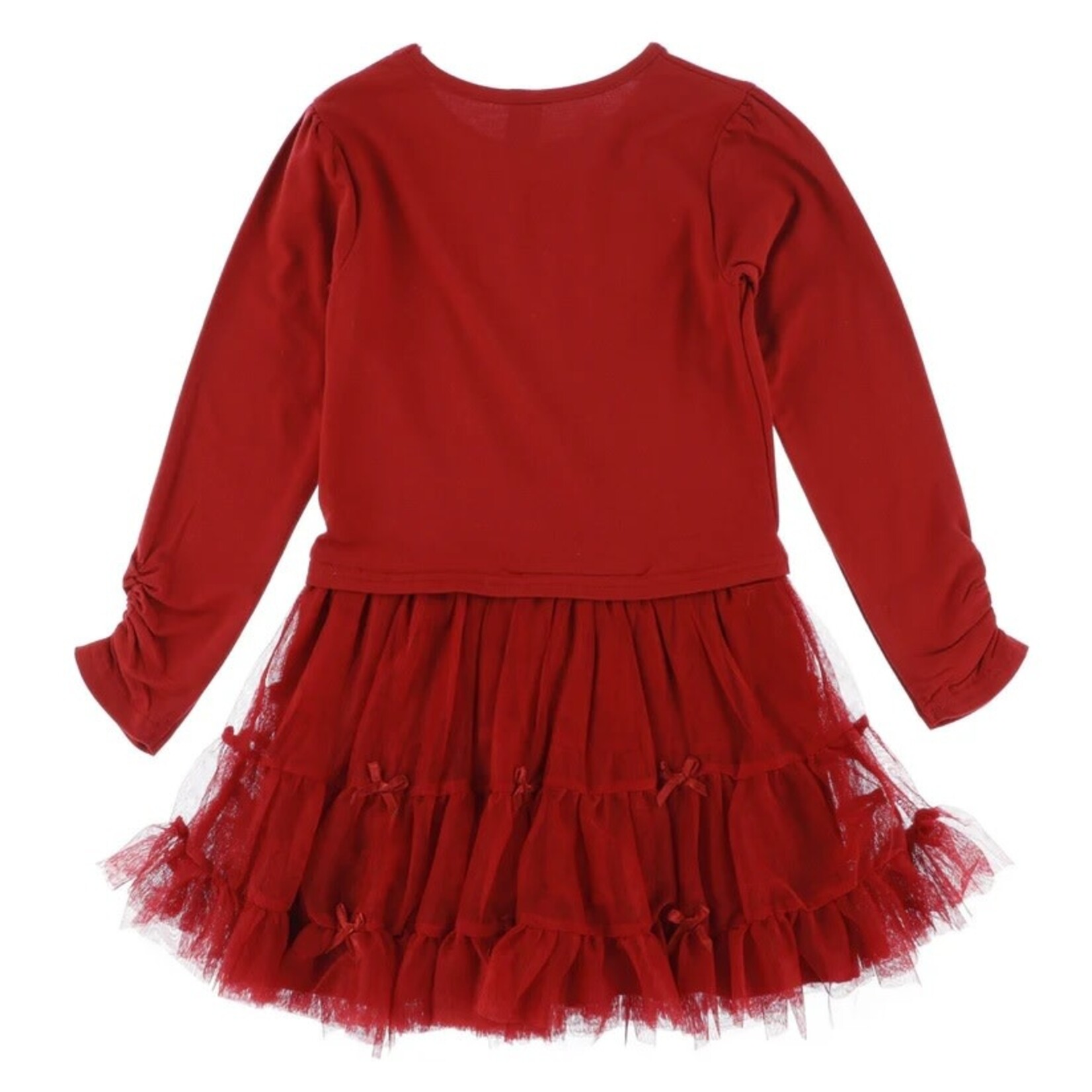 Nanö NANÖ - Red jersey dress with tulle skirt and bows 'Boucle d'or'