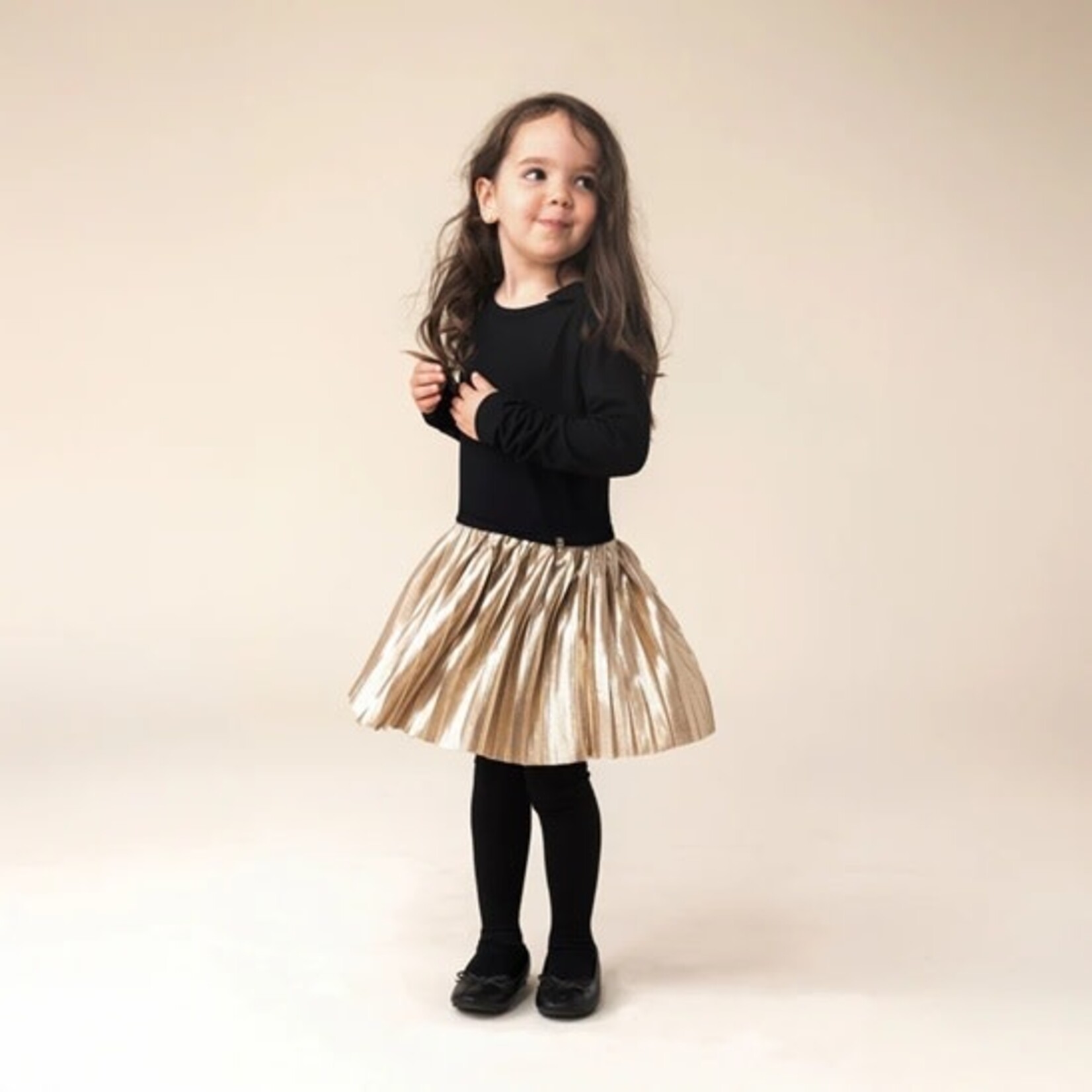 Nanö NANÖ - Collants noir brillant avec boucles à la cheville 'Boucle d'or'