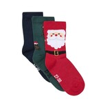 Minymo MINYMO - Pack of 3 pairs of Christmas socks 'Red Santa/Green Festive Dogs/Blue Snowman'