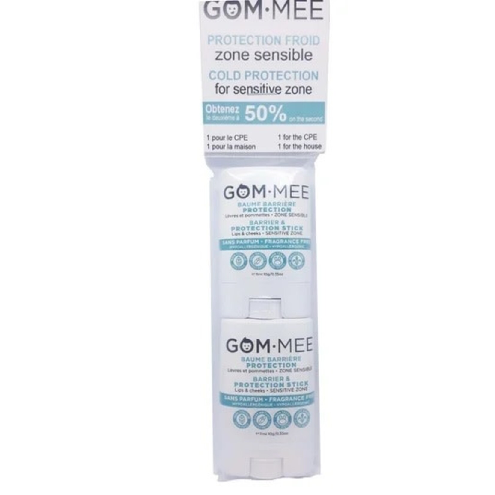 GOMMEE GOMMEE - Pack of 2 Protective Balms for Cold, Wind, Eczema, Sensitive Skin/Hypoallergenic 10g