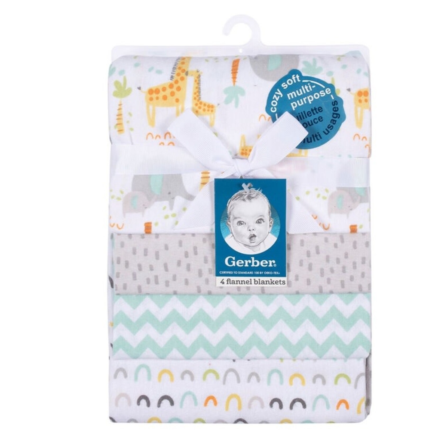 Gerber GERBER - Set of 4 flannel blankets - 'Jungle'