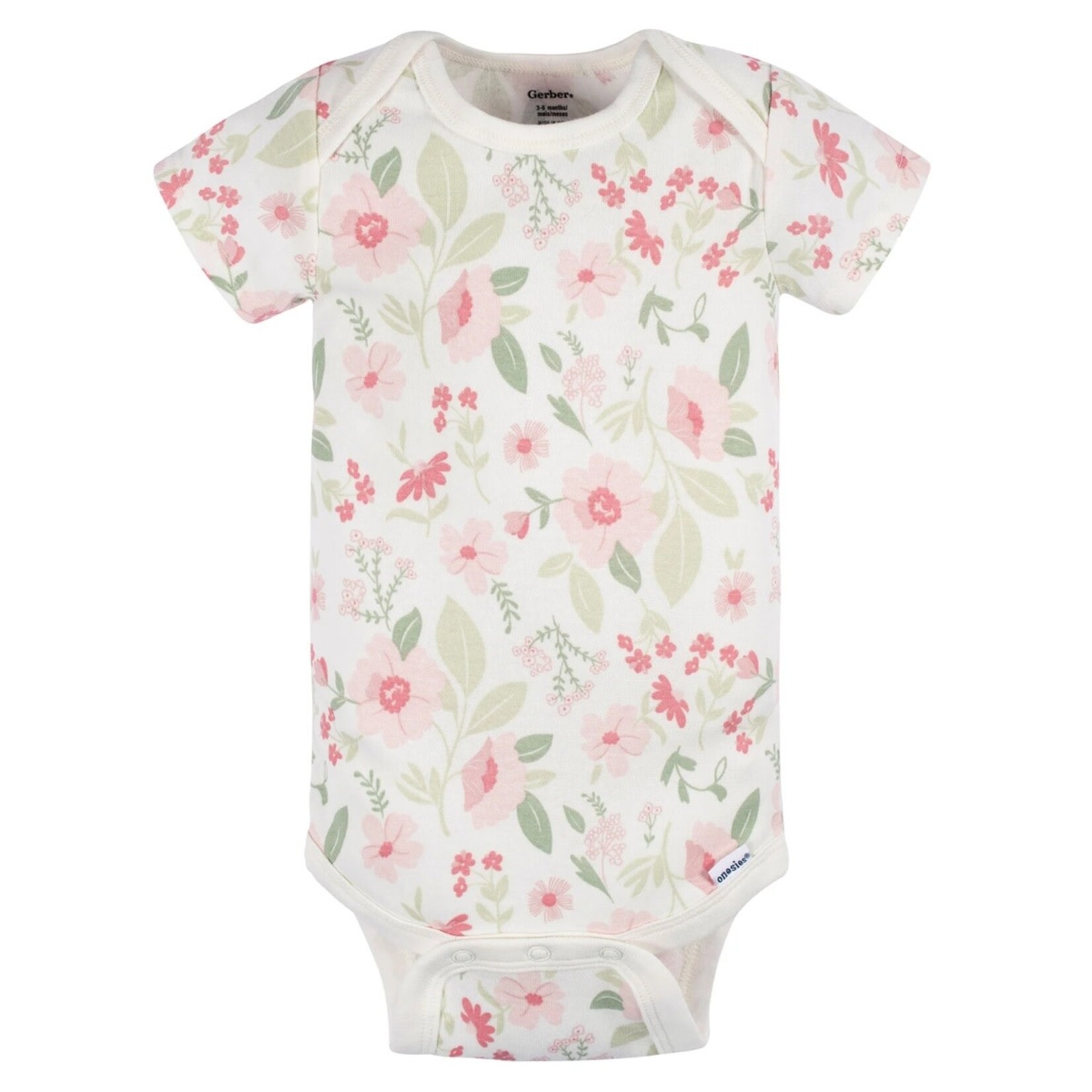 Gerber GERBER - Trio of short-sleeved floral print bodysuits