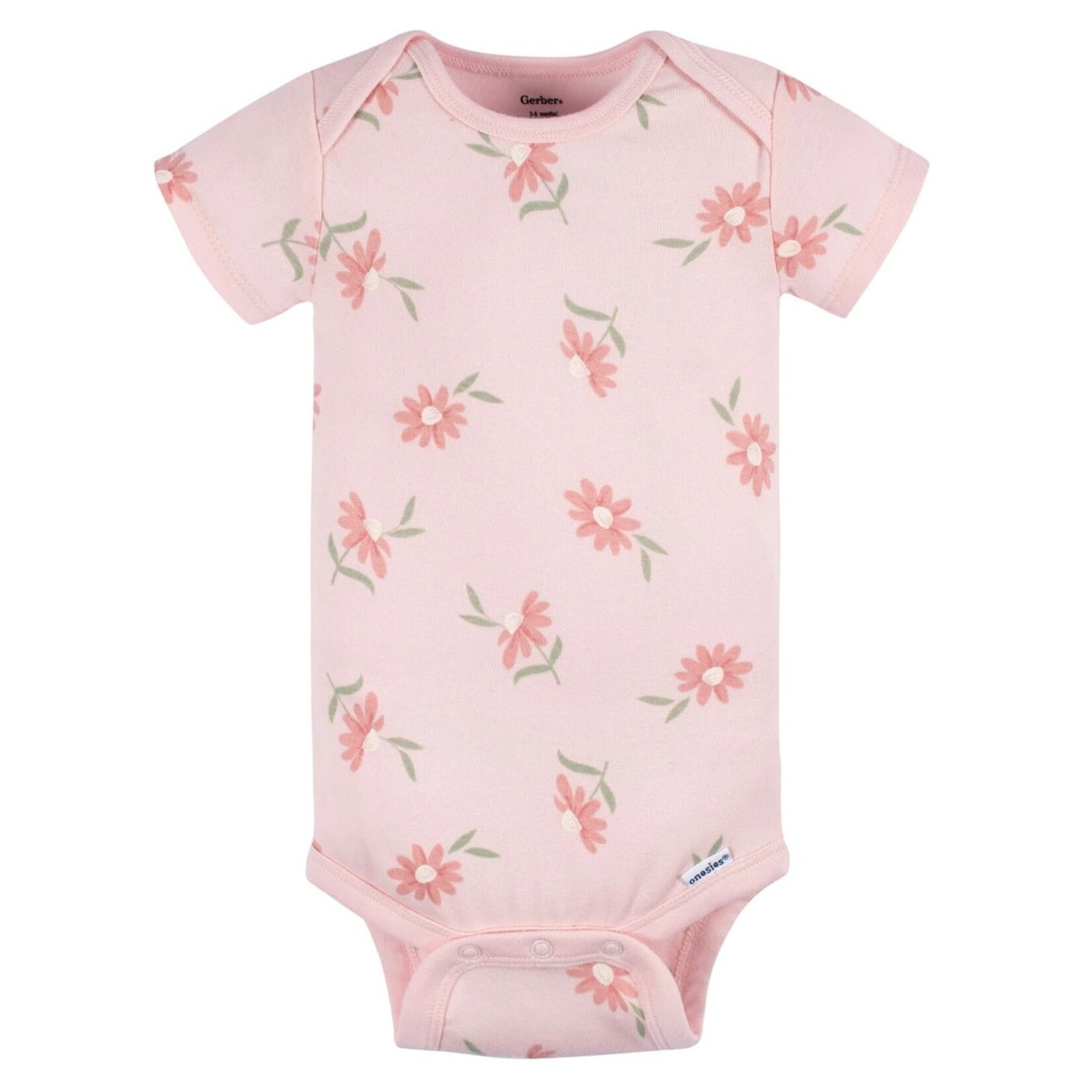 Gerber GERBER - Trio of short-sleeved floral print bodysuits