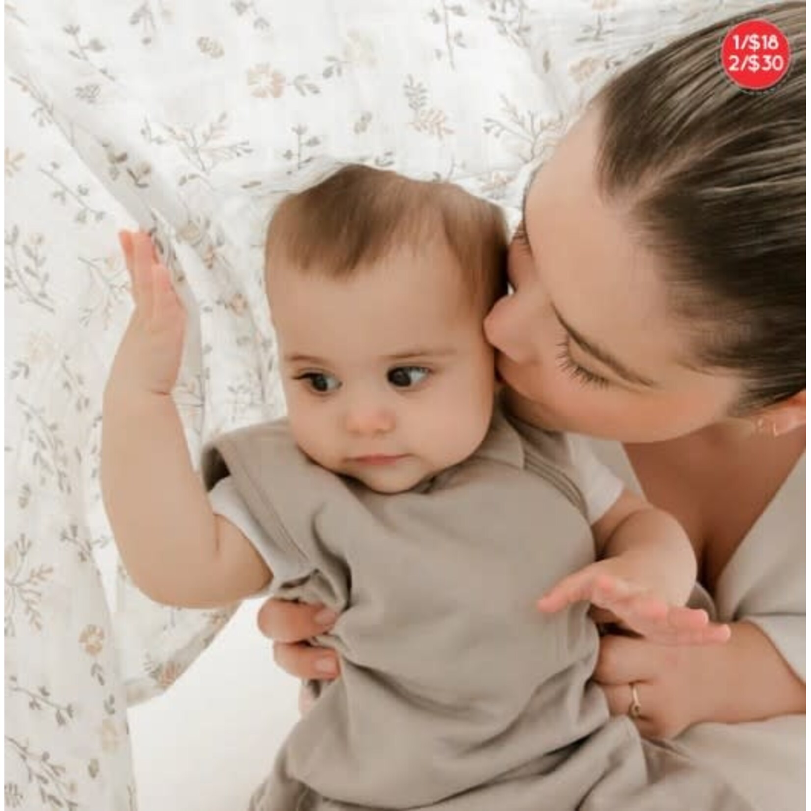 Perlimpinpin PERLIMPINPIN - Couverture mousseline de coton  - Abeilles et fleurs