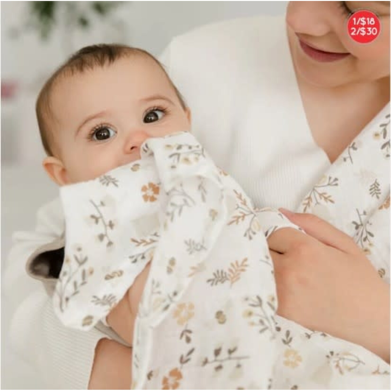 Perlimpinpin PERLIMPINPIN - Cotton Muslin Blanket - Bees and Flowers