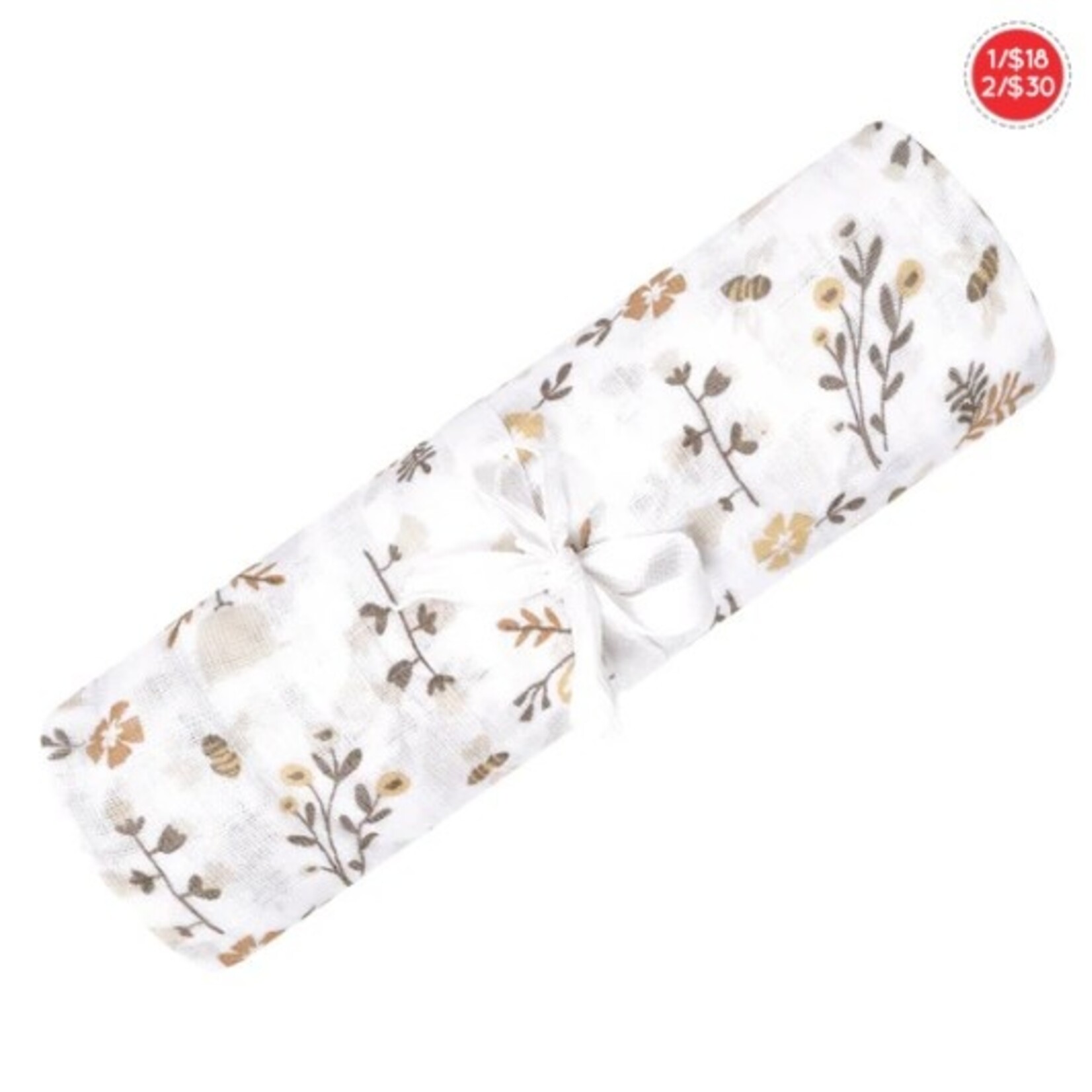 Perlimpinpin PERLIMPINPIN - Cotton Muslin Blanket - Bees and Flowers