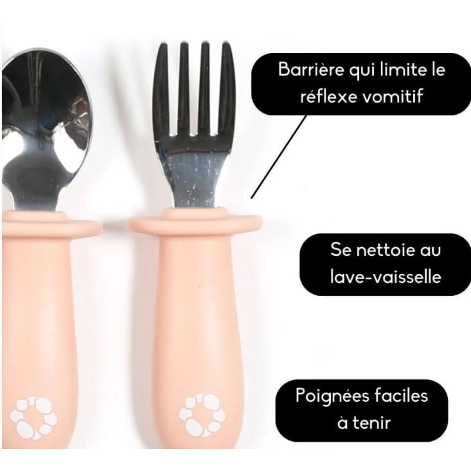 Bulle BULLE - Learning Spoon & Fork Set - Peach