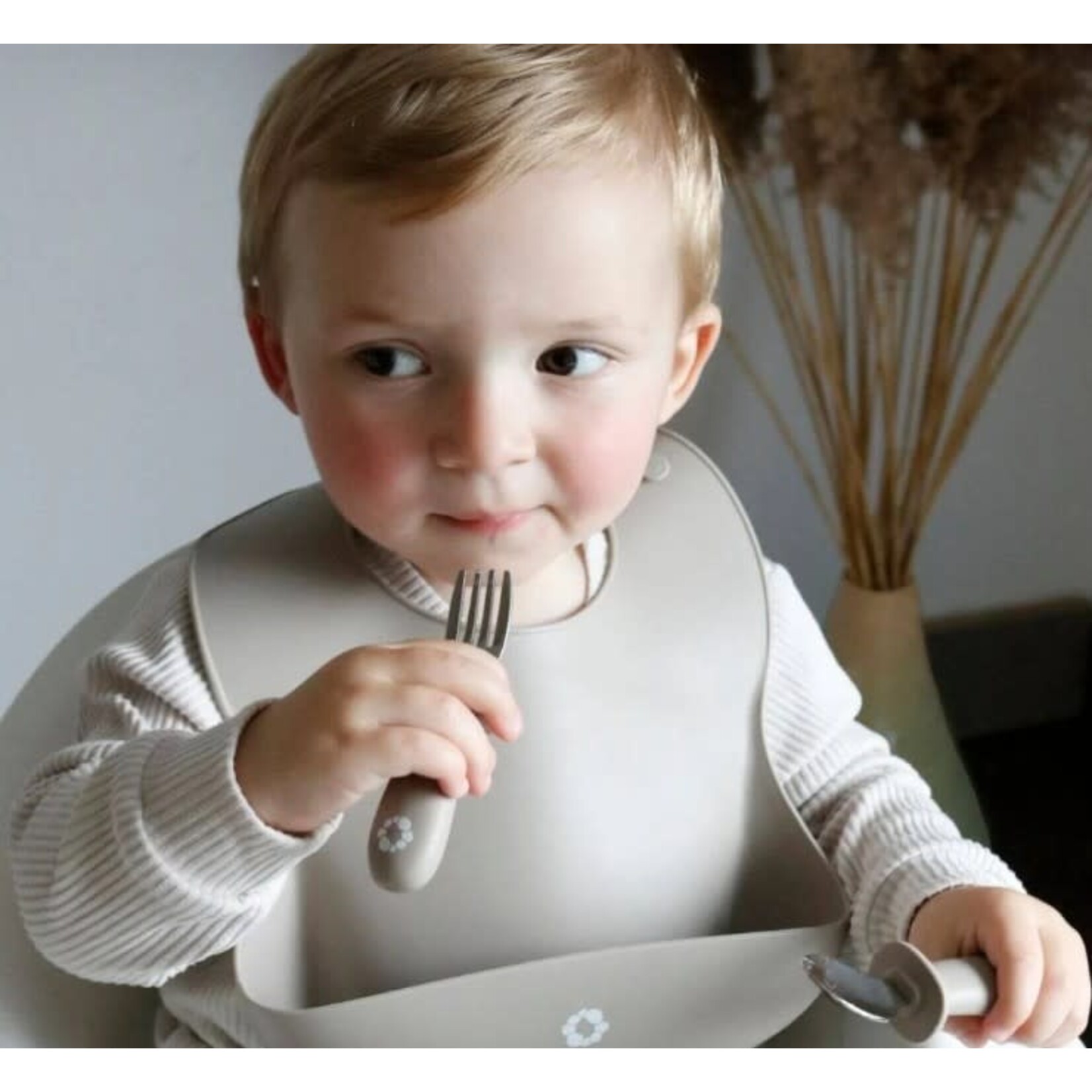 Bulle BULLE - Ensemble de cuillère & fourchette d’apprentissage – Pêche