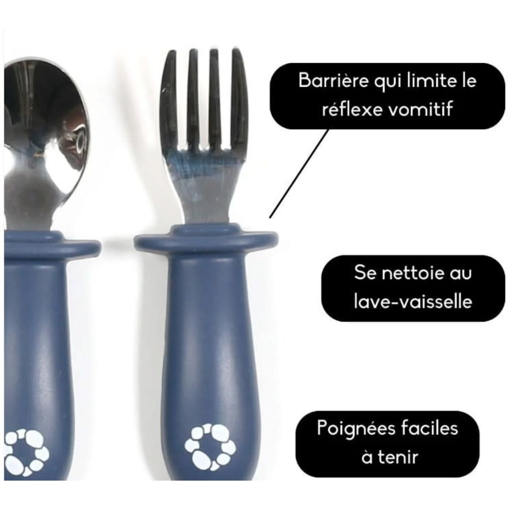 Bulle BULLE - Learning Spoon & Fork Set - Blueberry