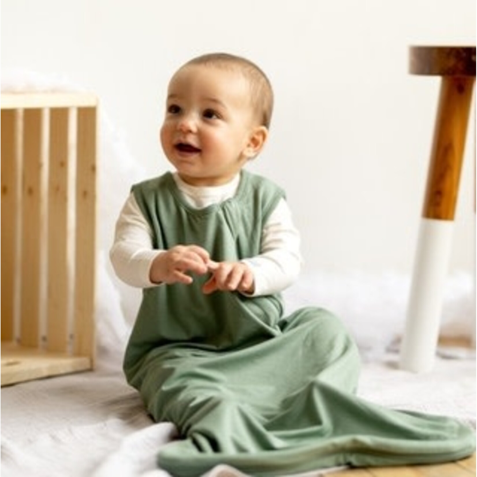 Coccoli COCCOLI - Plain green jersey sleeping bag/sleeping bag - 0.5 TOGS