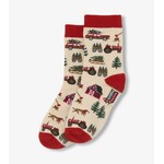Hatley HATLEY -  Chaussettes mi-mollet pour enfants, motif ferme de sapins de Noël