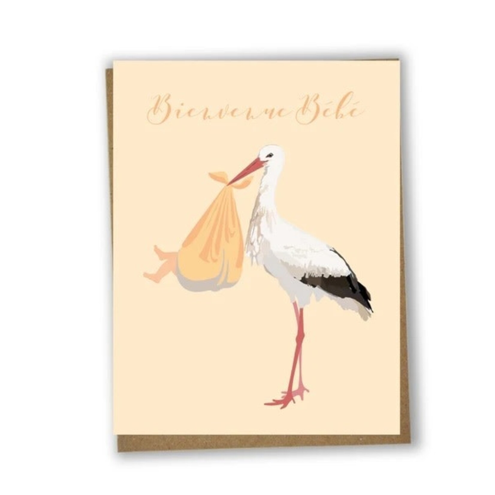 Lili Graffiti LILI GRAFFITI - Greeting Card - Welcome Baby - Stork Carrying A Baby