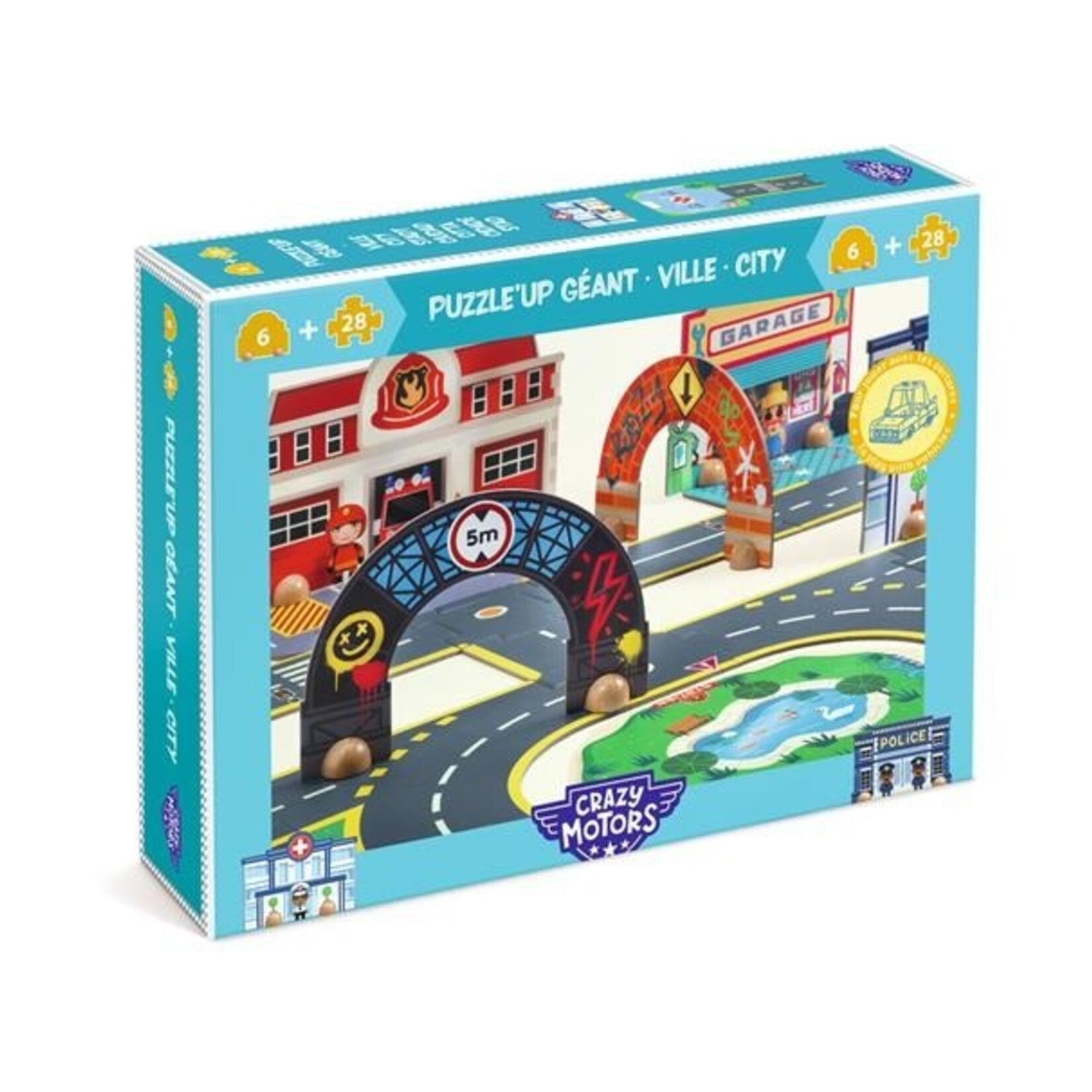 Djeco DJECO - Crazy Motors / Puzzl'Up Ville-Géant - 33 pcs