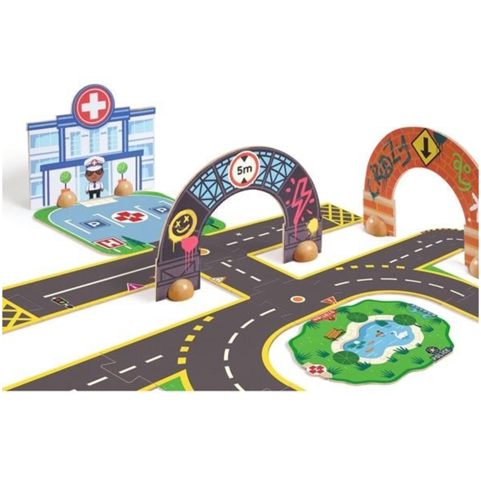 Djeco DJECO - Crazy Motors / Puzzl'Up City-Géant - 33 pcs