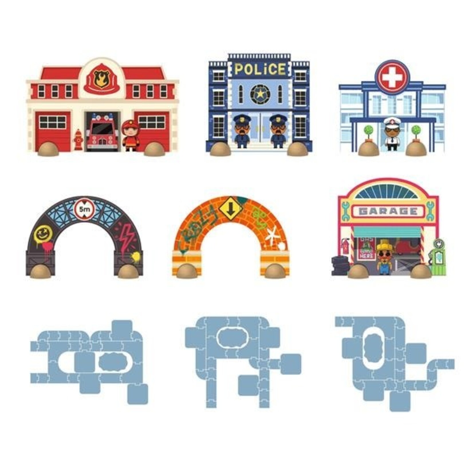 Djeco DJECO - Crazy Motors / Puzzl'Up Ville-Géant - 33 pcs
