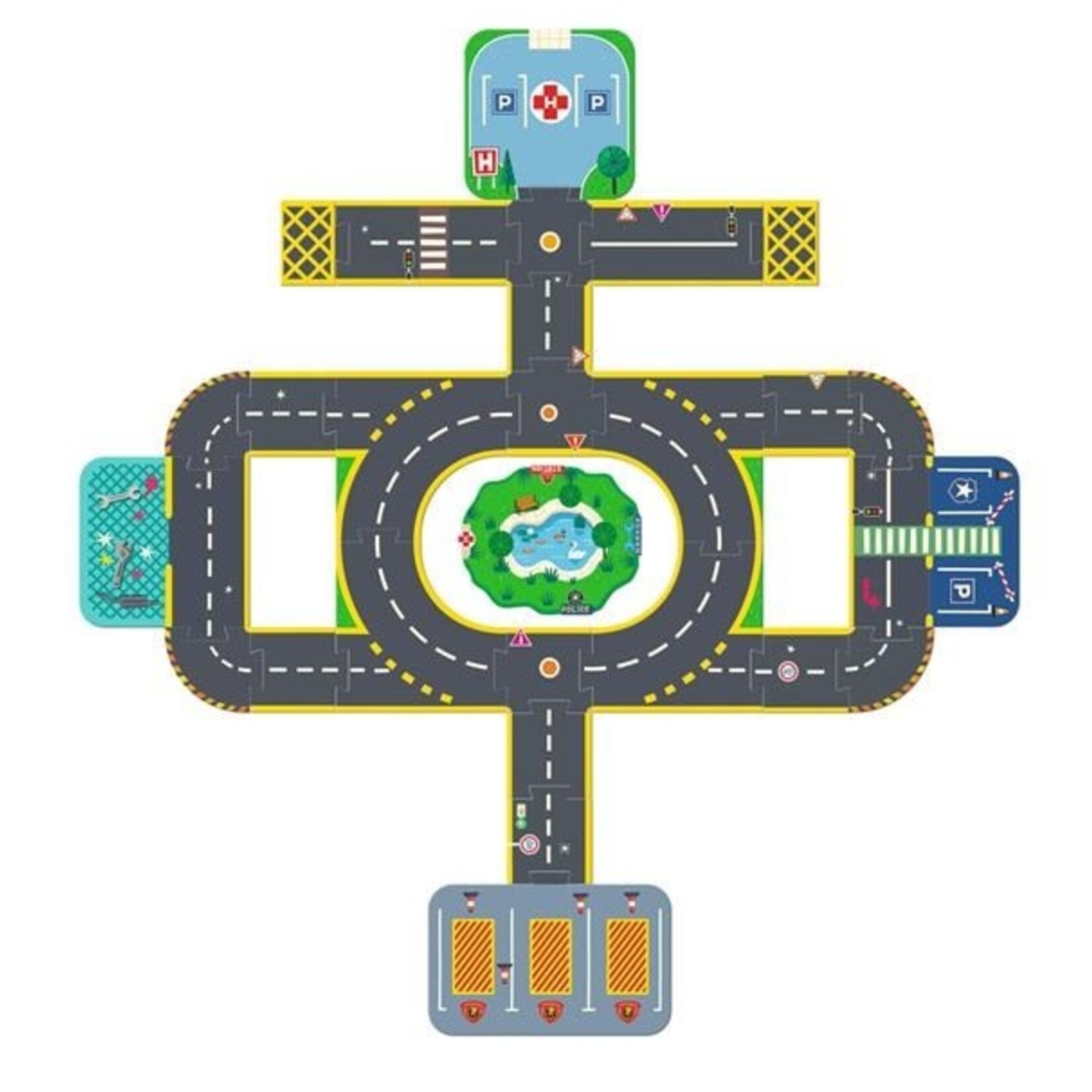 Djeco DJECO - Crazy Motors / Puzzl'Up City-Géant - 33 pcs