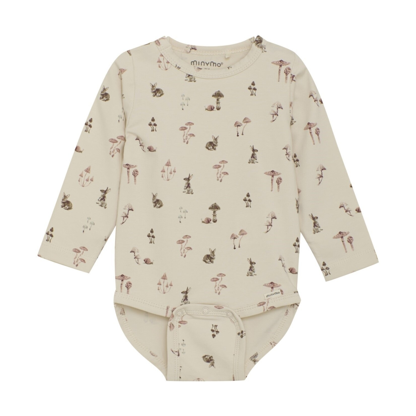 Minymo MINYMO - Bodysuit with rabbit and mushroom print