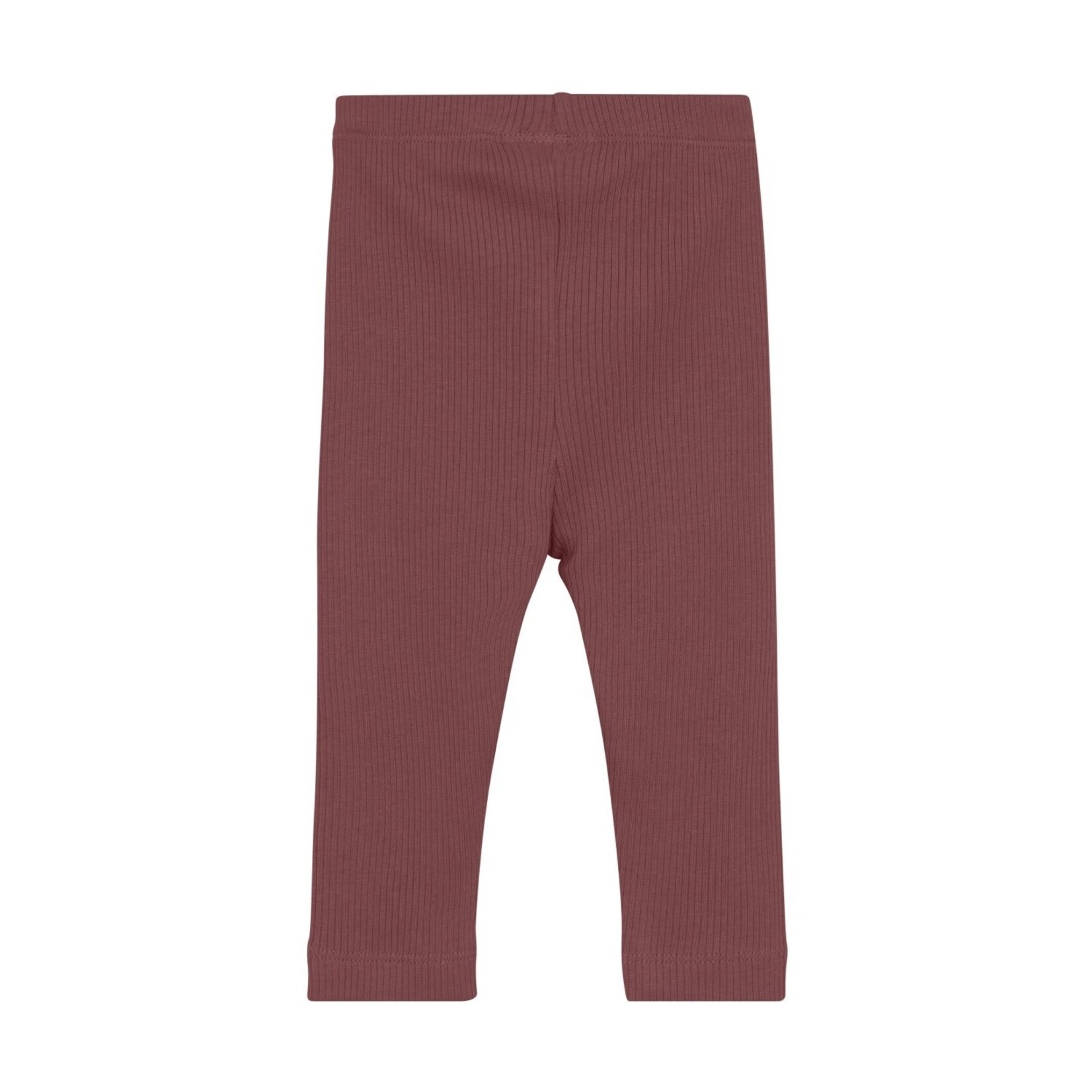 Minymo MINYMO - Terracotta pink ribbed leggings