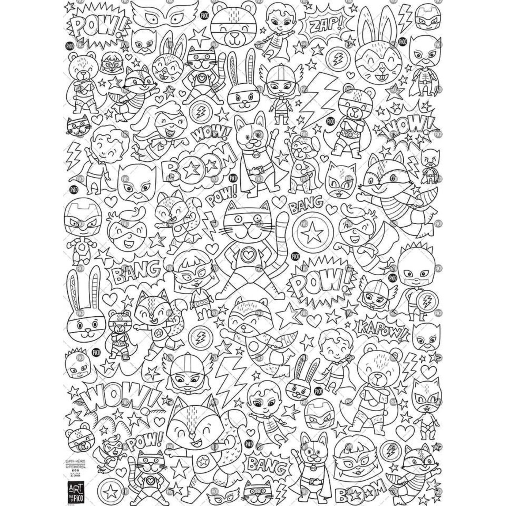 Pico  50 PICO - Giant Coloring Poster - Superheroes